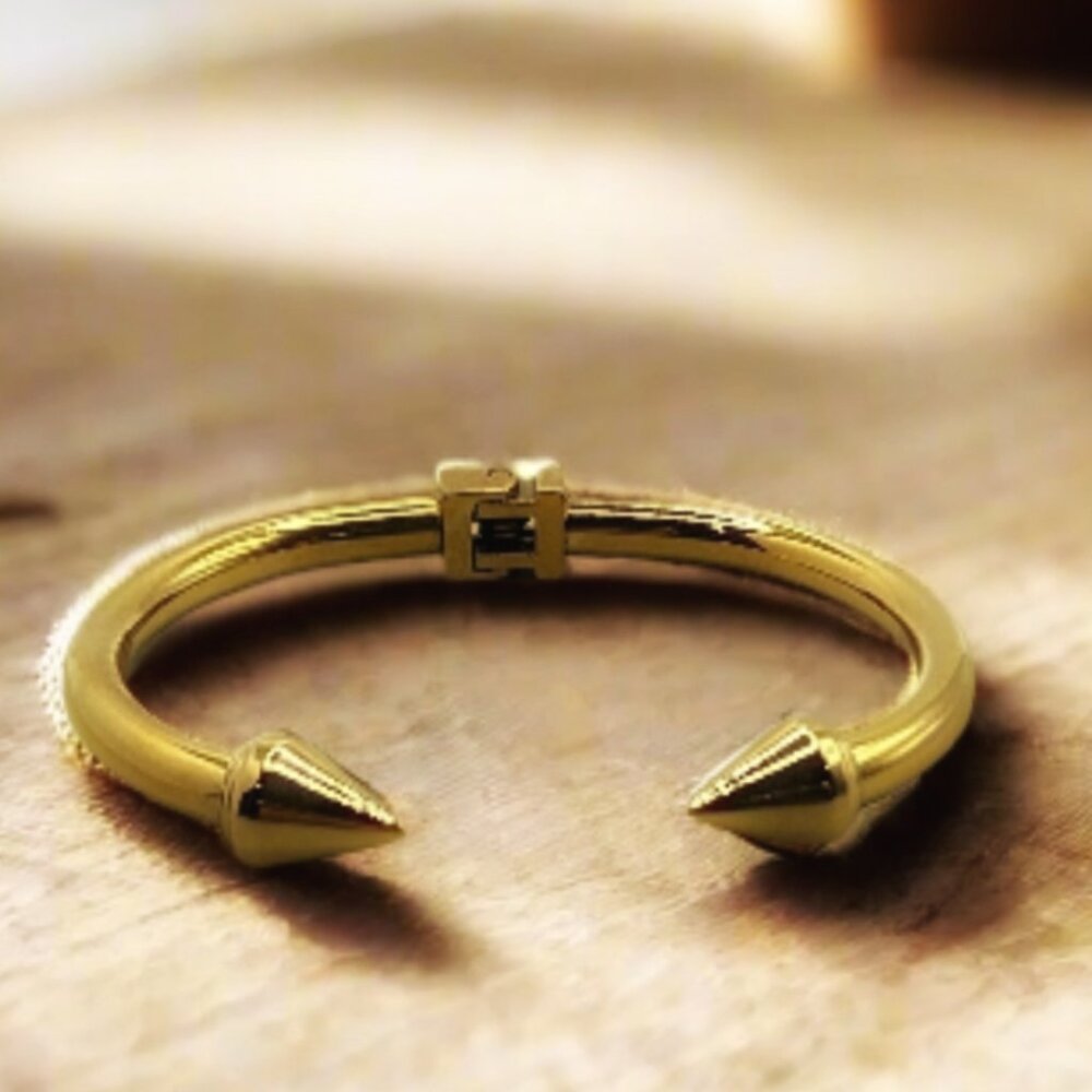18K Gold Plated Spike Cuff Bracelet